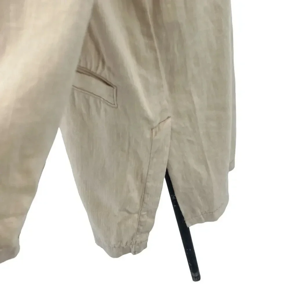 Anthropologie Pilcro Summer Blazer Jacket‎ Linen Cotton Taupe Tan Cream Size XL - Picture 9 of 14